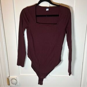 Burgundy body suit